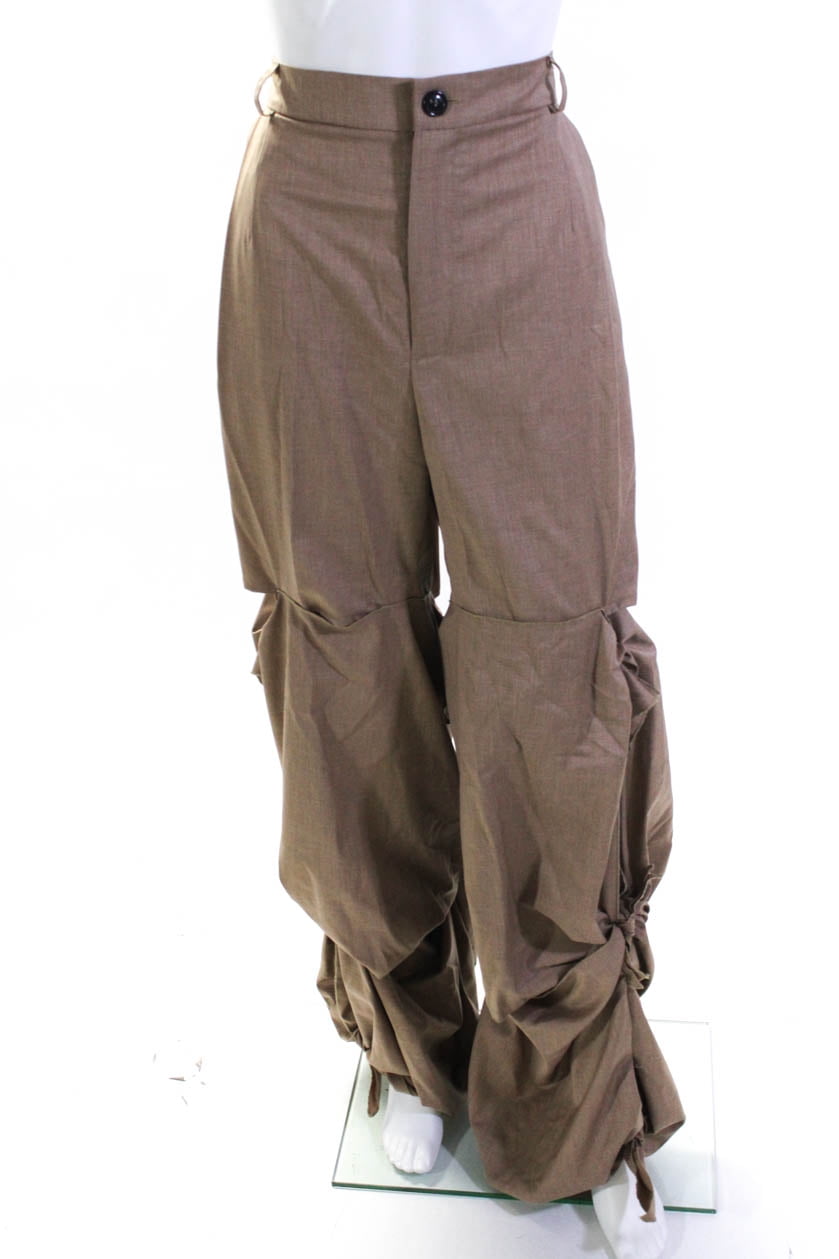 Duo Womens High Rise Baggy Pleated Duo 