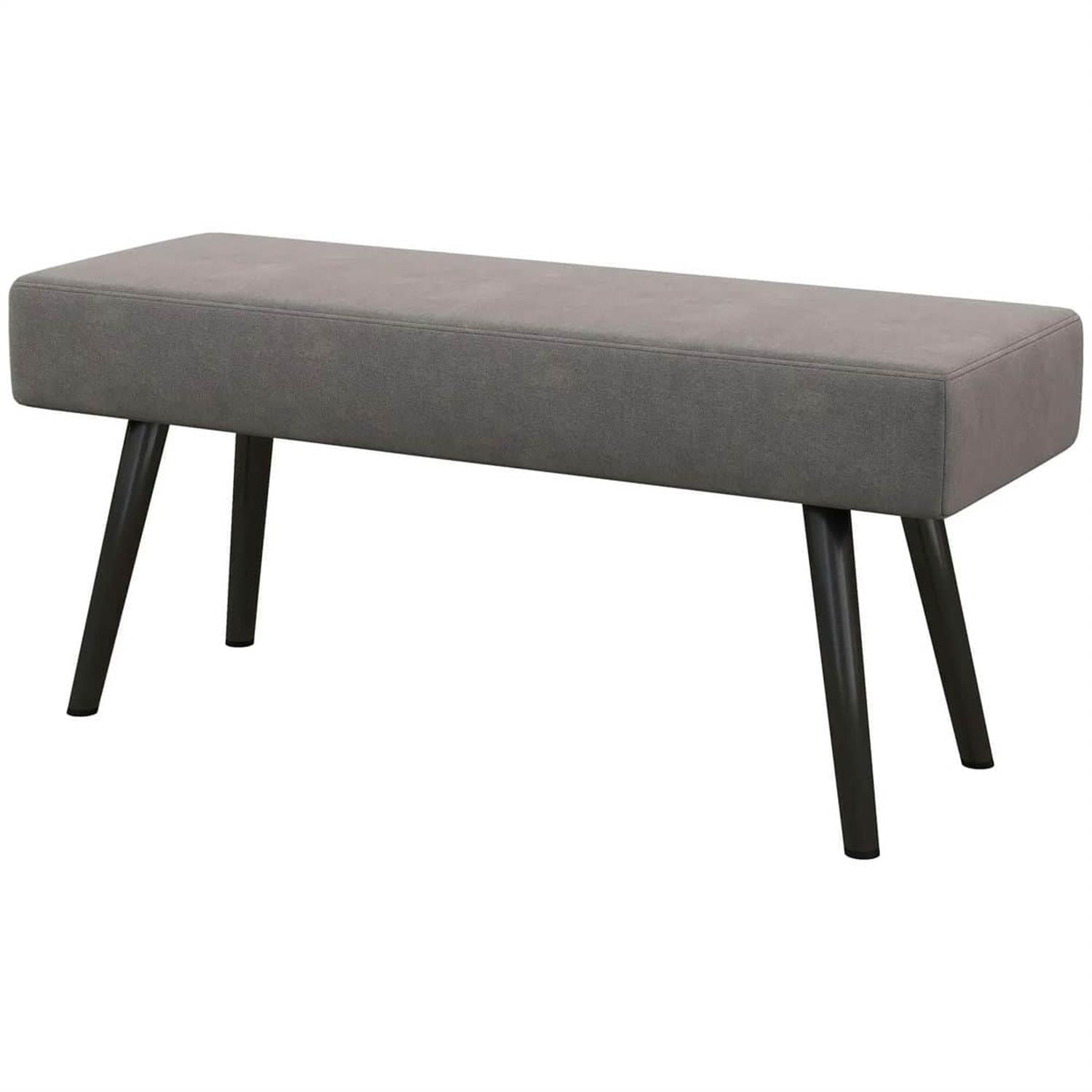 Demi Bonn 39" Upholstered Bench, Modern End of Bed Bench with Steel Legs for Living Room and Bedroom Seating, Gray