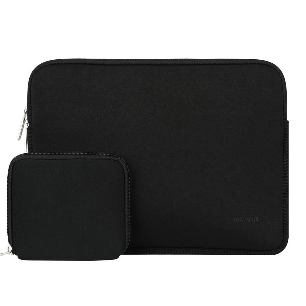 MOSISO Housse Compatible avec MacBook 12 Pouces Retina Display A1534 2017 2016 2015 Version Laptop Sleeve Polyester Verticale Hydrofuge Sac avec Poche Accessoires Marbre Noir 