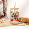 thumbnail image 3 of Happy Father's Day Honoring Veterans Cocker Spaniel in Army Uniform 16oz Glass Cup Mug Cockers Dog Lover Gifts Glass Can with Bamboo Lid and Straw - 13007, 3 of 5