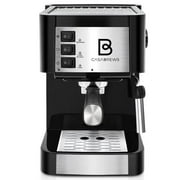 Casabrews Compact Espresso Machine W/ Milk Frother Wand, Black