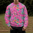 thumbnail image 2 of Wyzesi Sweatshirts Col Rond Hommes Printemps et Automne Grande Fleur Tout Imprimé Manches Longues Col Rond Sans Capuche Tendance Mode, 2 of 4