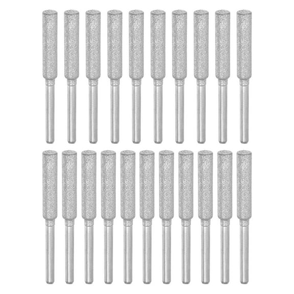 Uxcell 3/16 Inch Diamond Chainsaw Sharpener Sharpening Stone Grinding File, Silver 21 Pcs