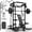 Power Cage/Black-Home Package/(10+25+45)x2LB, variant on Mikolo Power Cage, Squat Rack With Dual Pulley Cable Crossover System, Multifunction Free Weight Home Package Workout Machine and (10+25)x2lb Weight Plates