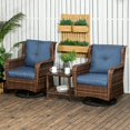 thumbnail image 3 of Aimee Lii Patio Bistro Set, Porch Furniture with 360° Rotation & Rocking Function, 28.25"x30.75"x36.25", Modern Patio Furniture for Outdoor Gardens, Backyard, Dark Blue, 3 of 19