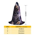 thumbnail image 2 of Honeii Purple Moon Cat Print Poncho Cape, Cloak Coat, Snuggly Hooded Wearable Blanket, Hooded Cape For Teenagers,Halloween Costumes-Small, 2 of 7