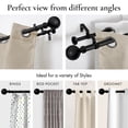 thumbnail image 4 of MERIVILLE 1" Double Curtain Rod Set, Adjustable 28-48 Inches, Ball Finials, Black, 4 of 8