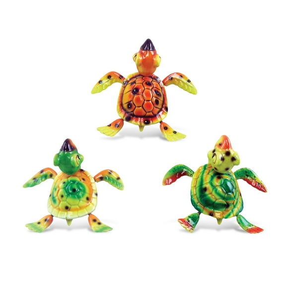 CoTa Global Coral Sea Turtle Refrigerator Bobble Magnets Set of 3 - Assorted Color Fun Cute Sea Life Animal Bobble Head Magnets For Kitchen Fridge, Home Decor & Cool Office Decorative Novelty - 3 Pack