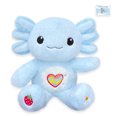 thumbnail image 1 of Ajolote de Peluche Azul 35 cm, Corazón Arcoíris Bordado, Algodón PP, con Tarjeta de Identidad, Suave y Abrazable, 1 of 5