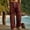 Red, variant on Mens Harem Pants Elastic Waist Patchwork Drawstring Pockets Loose Boho Hippie Beach Casual Pants Brown Size 5XL