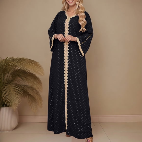 Gspmoly Womens Summer Dresses, Women'S Fall and Winter Muslim Fashion Lace Ethnic Style Dress Wedding Dresses for Women Clearance Sale