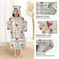 thumbnail image 4 of Gray Plaids Mouse Dress in Christmas Flannel Wearable Blankets Hooded Design Long Sleeves Wrap Unisex for 3T-14Y S, 4 of 7