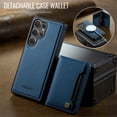 thumbnail image 2 of AutSpace Funda para Samsung Galaxy S25 Ultra 5G, Bloqueo RFID, Cuero PU, Compatible con MagSafe, Billetera Desmontable 2 en 1 con Tarjetero, Soporte, Cubierta Protectora Magnética, Azul, 2 of 9