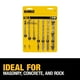 thumbnail image 4 of Juego de brocas para mampostería DEWALT Percussion Concrete & Block, 7 piezas, 4 of 5