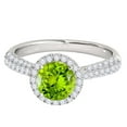thumbnail image 3 of Mauli Jewels Rings for Women 1.20 Carat Diamond And Round Shaped Peridot Ring 4-prong 10K White Gold, 3 of 7
