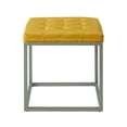 thumbnail image 4 of Inspired Home Simpson Pouf Cube en Similicuir Cuir PU Capitonné Cadre en Métal Moderne, 4 of 7