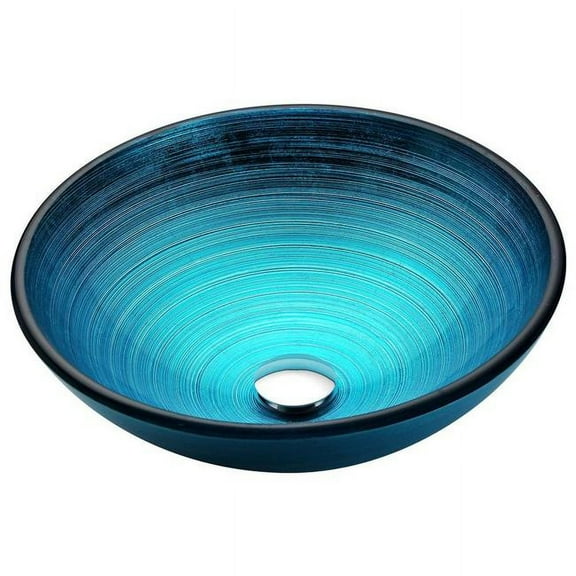 Anzzi Ls-Az045 Enti 16-1/2" Glass Vessel Bathroom Sink - Blue