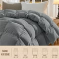 thumbnail image 4 of Teler Goose Feather Down Comforter Queen Size, Soft Feather Down Duvet Insert with Corner Tabs All Season Bed Comforter(90"x90",Dark Gray), 4 of 8