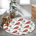 thumbnail image 4 of Christmas Cardinal Bird Round Area&nbsp;Rug 3ft Red Bird Pine Leaves Farmhouse Non-Slip&nbsp;Washable Circle Rugs Soft Felt Indoor Floor Mat for Bedroom Kitchen Living Room Bathroom, 4 of 9