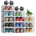 thumbnail image 1 of HOGESA Cajas de Zapatos Pl&aacute;stico, Paquete de 12 Cajas de Almacenamiento de Zapatos, 33.5x23x14cm, Hasta Talla 44, Zapatero Pl&aacute;stico Plegable y Apilable, Impermeable, Ventilaci&am, 1 of 9