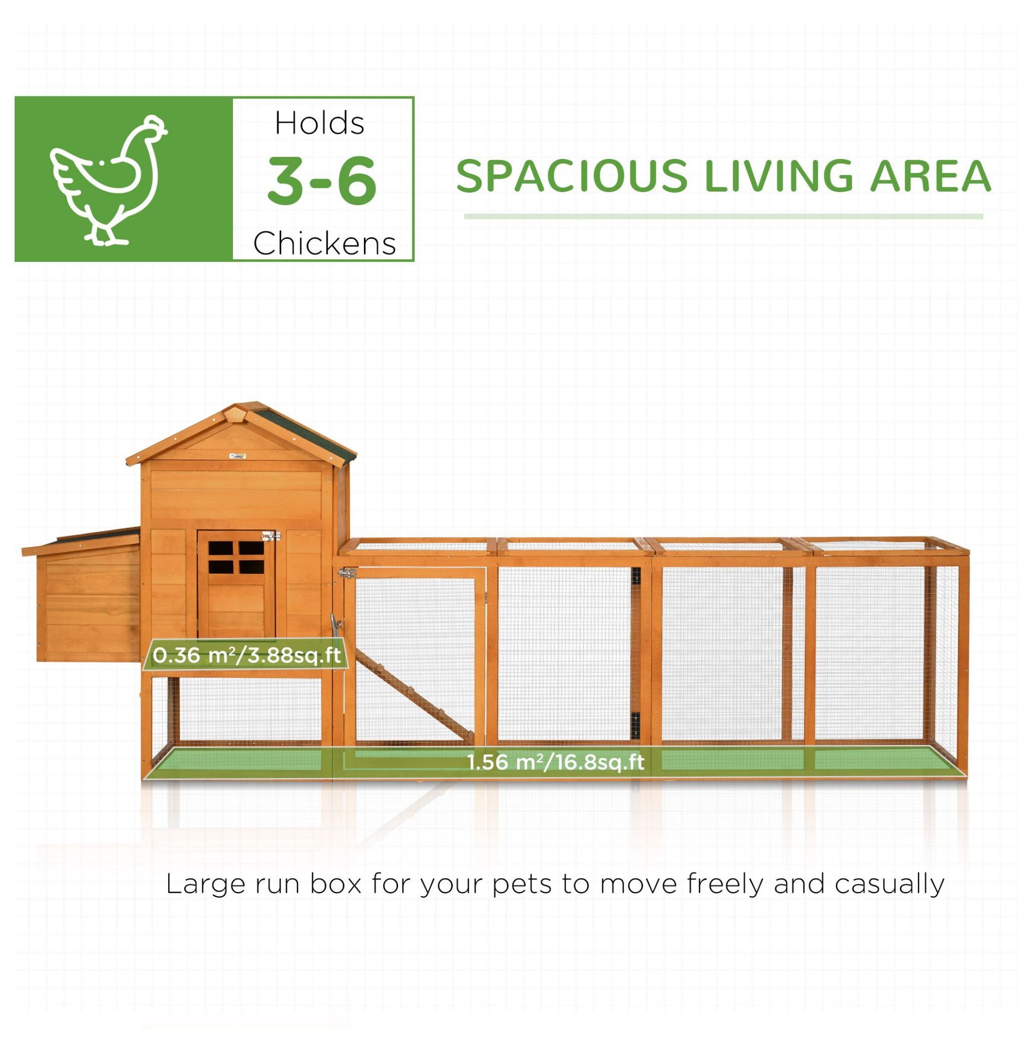 Extra Large Chicken Coop, Outdoor Hen House Poultry Cage with Removable Tray, Hen House Quail Hutch for Outdoor Backyard, Orange