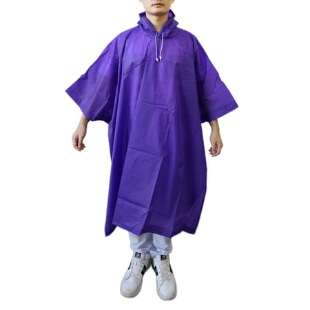 Purple Waterproof Vinyl Poncho Cycling Bicycle Outdoor Raincoat Coat