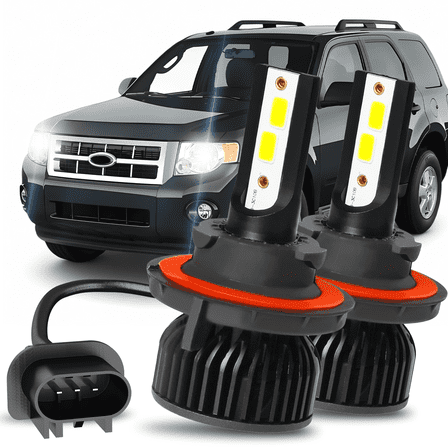 For 2008-2012 Ford Escape 6000K White LED Headlights Bulbs KIT High Low Beam Set