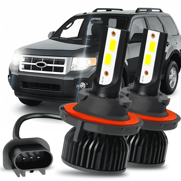 For 2008-2012 Ford Escape 6000K White LED Headlights Bulbs KIT High Low Beam Set