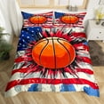thumbnail image 2 of Erosebridal Basketball Duvet Cover Queen Teens, American Flag Duvet Cover Queen, Reversible 3 Pieces, (No Comforter), 2 of 6
