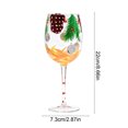 thumbnail image 3 of Colorful Painted Christmas Wine Glass 9in Festive Stemware Art Goblet with Gift Box for Holiday Party Table Decor, 3 of 6