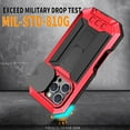 thumbnail image 6 of for iPhone 16 Pro Rugged Case with Camera Lens Sliding Cover, Screen Protector [Built-in Kickstand] [Military-Grade Triple-Layers Protection] Heavy Duty Full Body Shockproof Phone Case, Red, 6 of 7