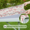 thumbnail image 6 of Pink Baseballs with Bows Pattern Square Fitted Tablecloth with Elastic Edge,Square Table Cover,Washable Elastic Table Cover for Home Kitchen Party Decor 34"x34", 6 of 6