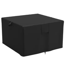 Patio Sqaure Fire Pit Cover, 37''W x 37''D x 21''H, Heavy-Duty Waterproof & Anti-UV Fire Pit Cover, Easy to Use and Care, Black