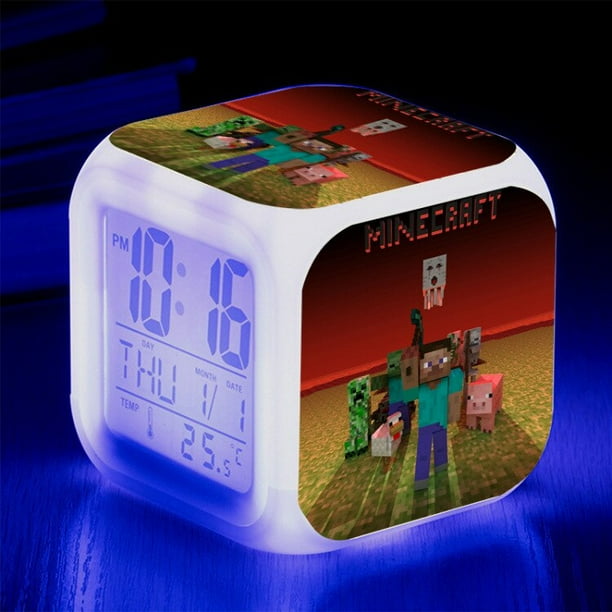 Minecraft reloj despertador con figura de zombi para ninos 7 colores steve espada de diamante led relojes digitales de escritorio decoracion de dormitorio juguete regalo de cumpleanos Bodega Aurrera e...