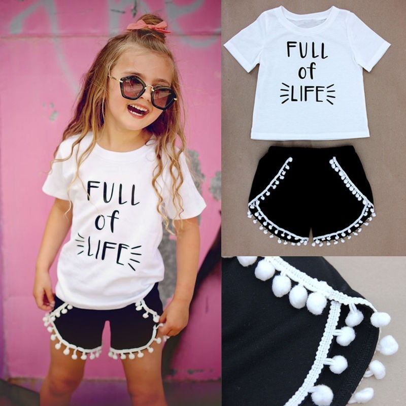 Toddler Kids Baby Girls T-shirt Tops+Short Pants Summer Outfits Clothes 2PCS Set 