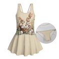 thumbnail image 5 of Xixirimido Rabbits Bunny Floral Easter Eggs Print Girls Swimsuits One Piece Sleeveless Swimwear with Skirt Modest Bathing Suit with Built-in Shorts Beach Vacation Swim Dress, 10-11 Years, 5 of 7