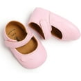 thumbnail image 3 of Baby Girl Mary Jane Flats Shoes Non Slip Soft Sole Infant Toddler First Walker Wedding Princess Dress Crib Shoes, 3 of 6