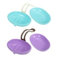 thumbnail image 3 of Uxcell Travel Soap Holder, 2 Pack Soap Bar Box Container with Band Light Blue Purple, 3 of 5