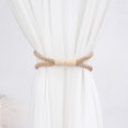 thumbnail image 7 of Selrti Magnetic Curtain Tieback, Cotton Linen Rope Curtain Holdback with Wood Buckle for Drapes, Decorative Tie Backs for Bedroom, Boho Room, Nursery and Farmhouse Decor, 7 of 7