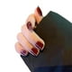 thumbnail image 1 of Juego de parches para extensiones de uñas HUOGUO, color burdeos con borde plateado, 24 unidades, 1 of 4