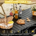 thumbnail image 3 of Camping Table with Carry Bag, Folding Camping Table with Storage, Carbon Steel Roll up Table with Adjustable Height, Portable Picnic Table for Outdoor Camping Travel Backyard BBQ Patio Beach, 3 of 13