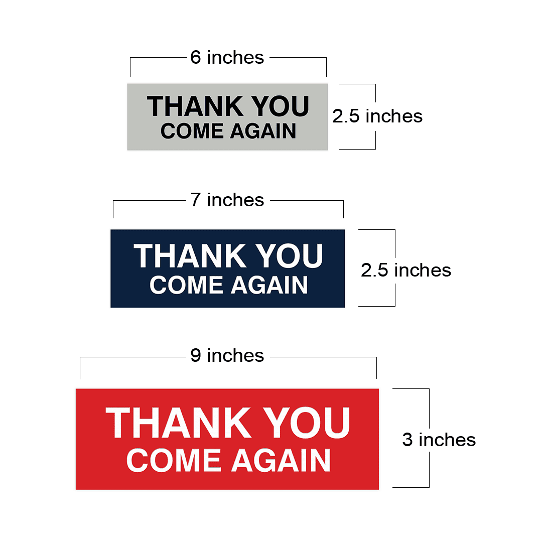 Basic THANK YOU COME AGAIN Sign (Red) - Large - Walmart.com