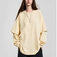 thumbnail image 2 of 2026 New Street Style Faux 2-Piece Layering Long-Sleeve T-Shirt – Loose Fit Pure Cotton Round Neck Pullover, Casual Unisex Top for Men & Women, 2 of 8