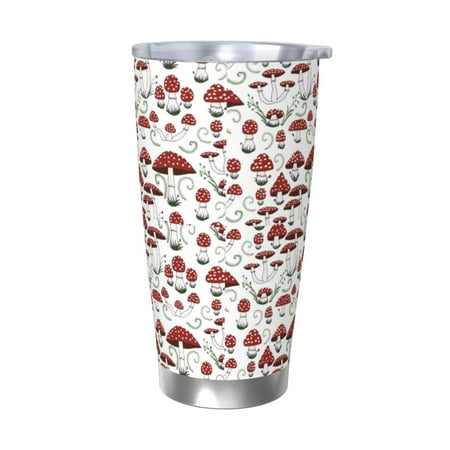 

Fuzoiu Mushrooms 1 Print 20oz Tumbler Stainless Steel Vacuum Insulated Car Cup Insulated Coffee Mug Travel Mug with Lid Thermal Cup for Outdoor-Without Straw