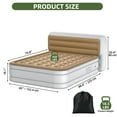 thumbnail image 5 of Uforic Queen Size Air Mattress with Built-in Headboard and Inflation Pump, 18in Deluxe Flocked Top Air Mattress, Sturdy Blow-Up Bed for Home & Visitors, Brown, 5 of 8