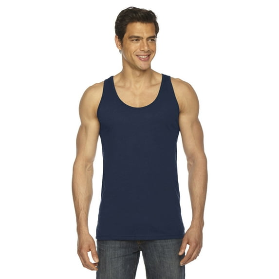 BB408 Unisex Poly-Cotton Tank - Navy - X-Small