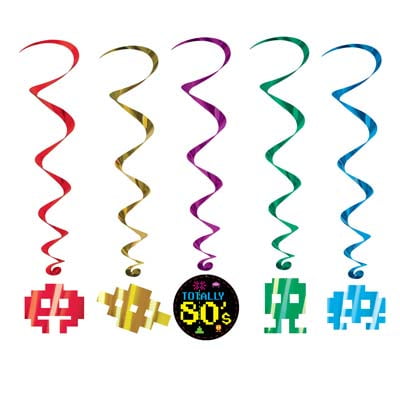 Party Central Club Pack of 30 Multi-Color Video Game Spiral Whirls 40"