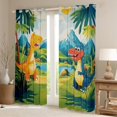 thumbnail image 2 of Castle Fairy Kawaii Dinosaur Black Out Curtains for Children Kids Teens,Cartoon Animal Dino Curtains Pack of 2 (42x63 Each),Jungle Wildlife Bedroom Curtains,Super Cozy Room Decor, 2 of 6