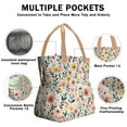 thumbnail image 3 of Pioneer Flower Drawstring Lunch Bag Women - Drawstring Lunch Bag Insulated for Work Office - Stain-Resistant Large Lunchbags for Women with Multi-Pockets, 3 of 6