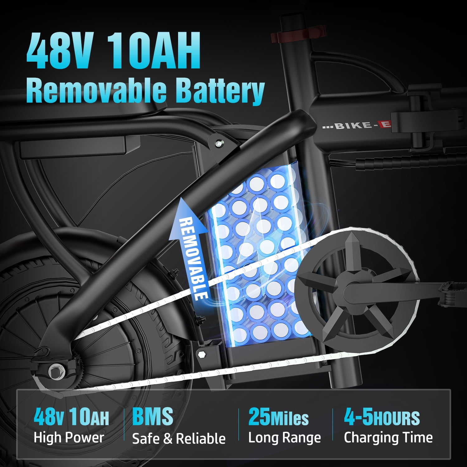 ASKGO Electric Bike for Adults Teens, 750W Peak Folding Ebike, 25MPH & 25/40 Miles Range, 14" Commuting Ebike with Dual Suspension & Dual Brake, 3-Speed Modes, Portable Electric Mini Bike